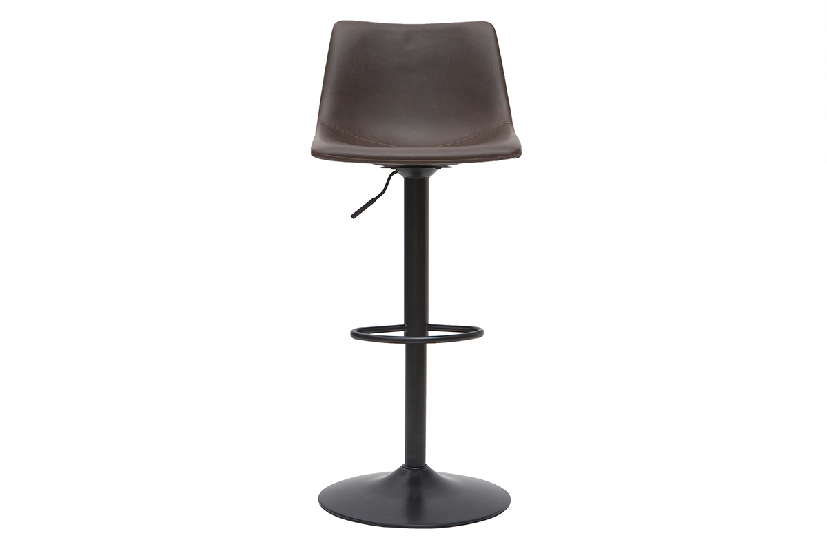 Tabourets de bar vintage r�glables pivotants marron (lot de 2) NEW ROCK