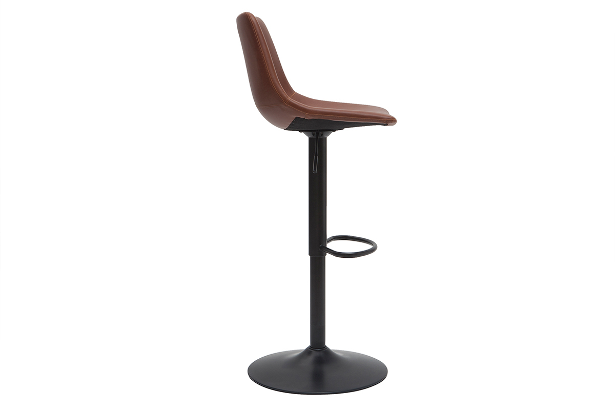 Tabourets de bar vintage r�glables pivotants marron clair (lot de 2) NEW ROCK
