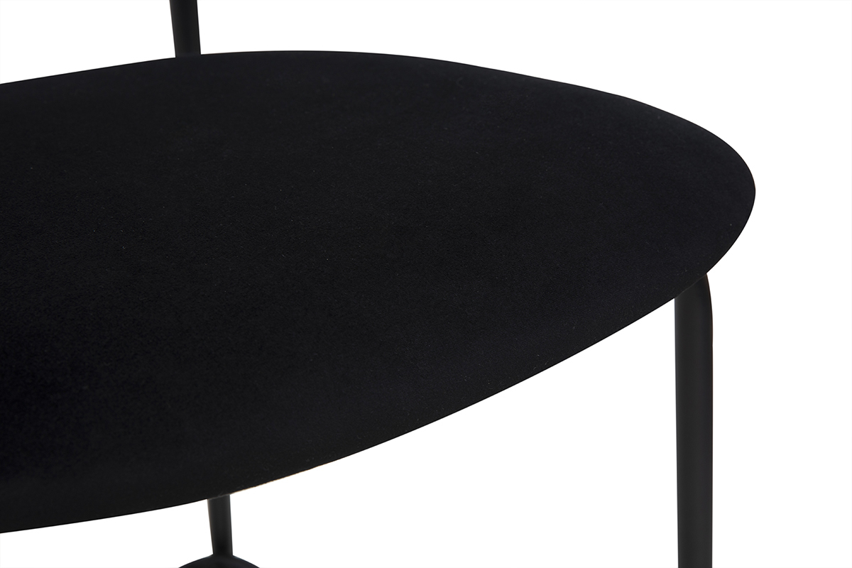 Tabourets en velours noir et m�tal MIRANDA