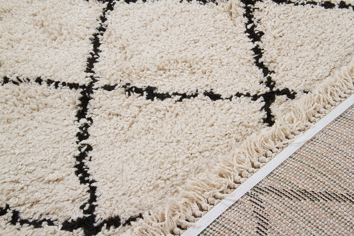 Tapis /  descente de lit style berb�re �cru 60 x 120 cm ZELIA