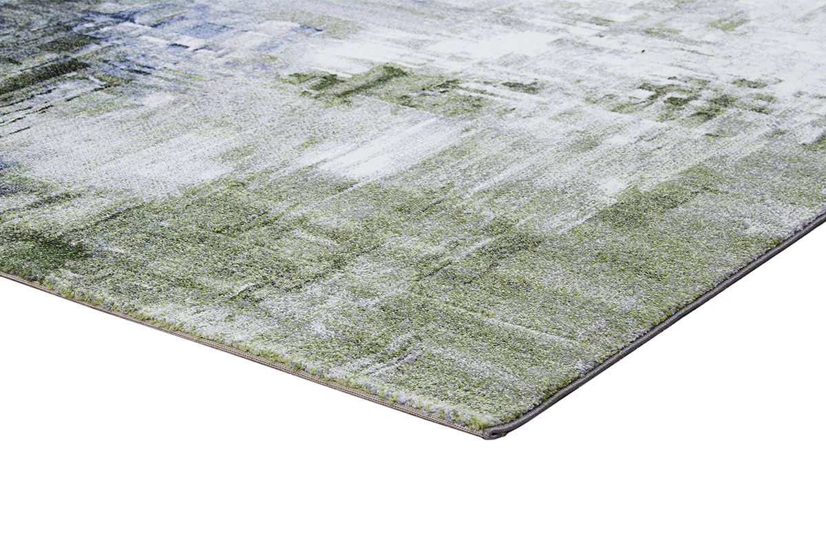 Tapis rectangulaire � motifs abstraits 160 x 230 cm PRIMO, vue en angle sur le bord