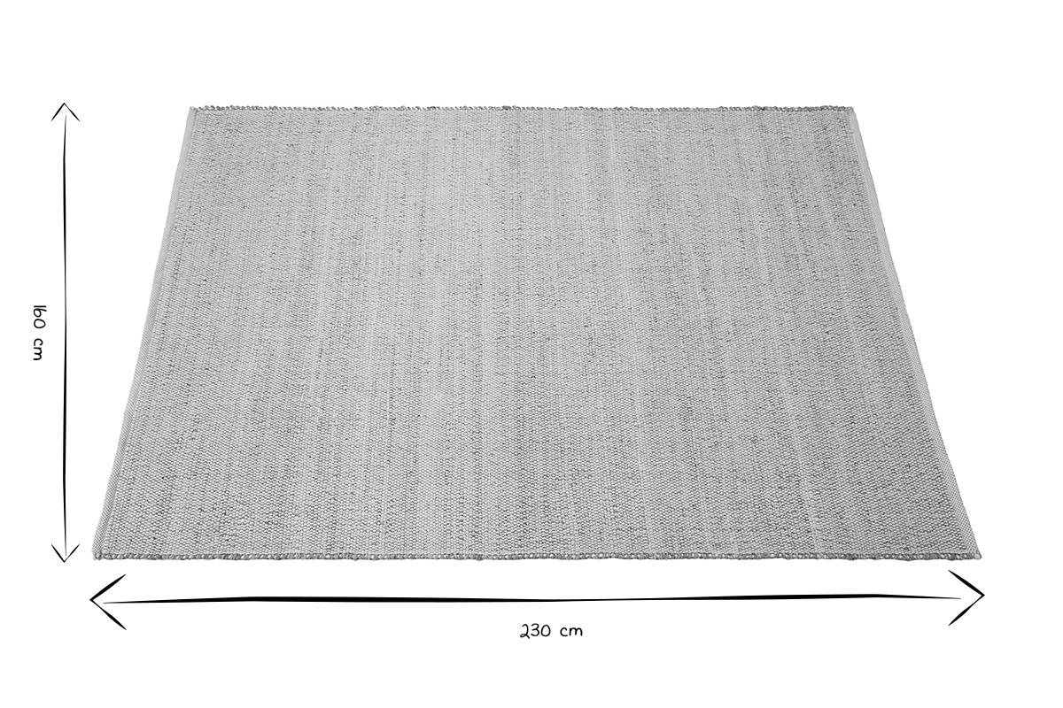Tapis rectangulaire beige en jute et coton tiss� 160 x 230 cm CAMAO