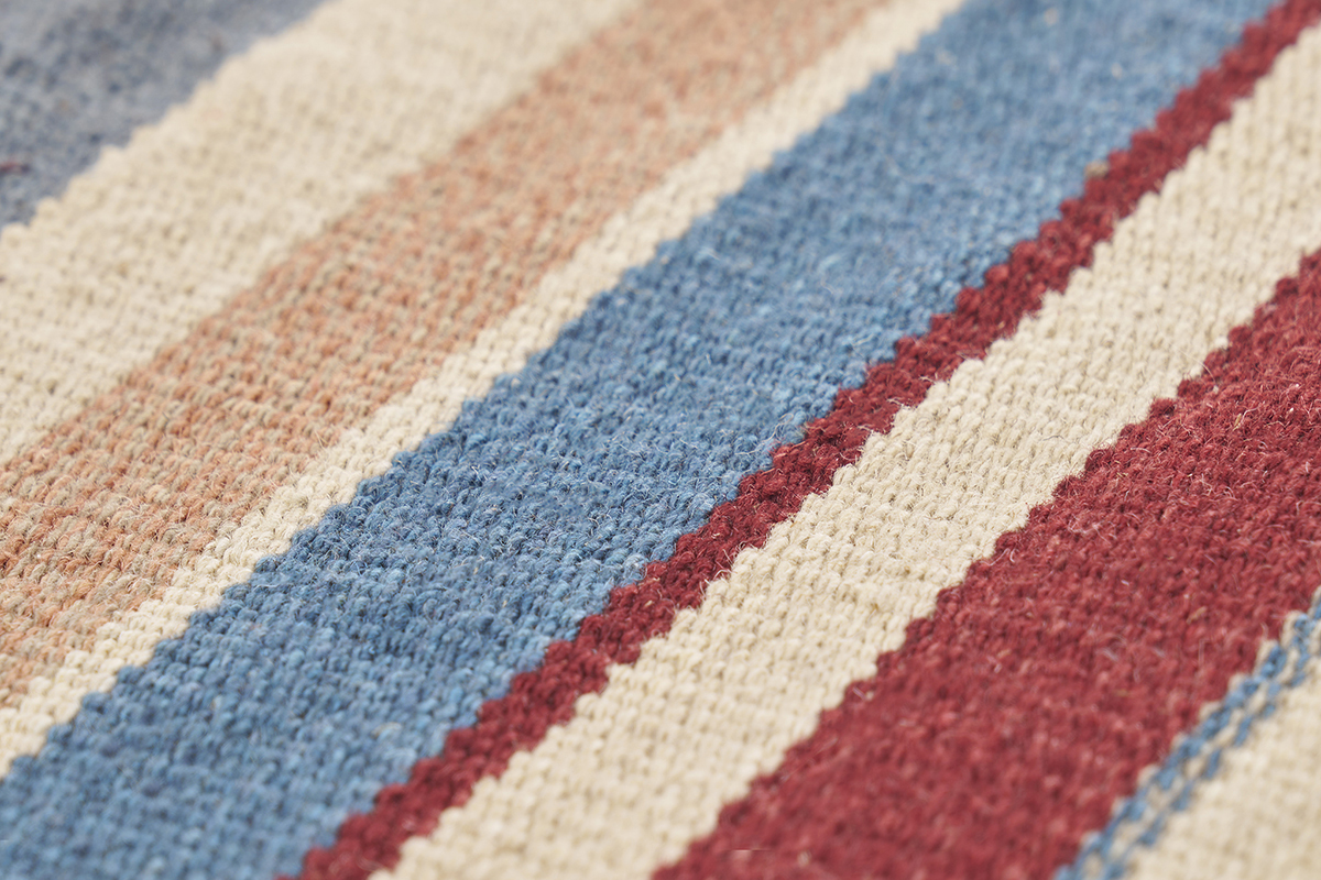Tapis rectangulaire ray� multicolore en coton 60 x 120 cm SUPLA