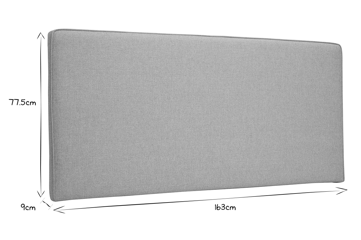 T�te de lit � suspendre en tissu beige L160 cm LILY