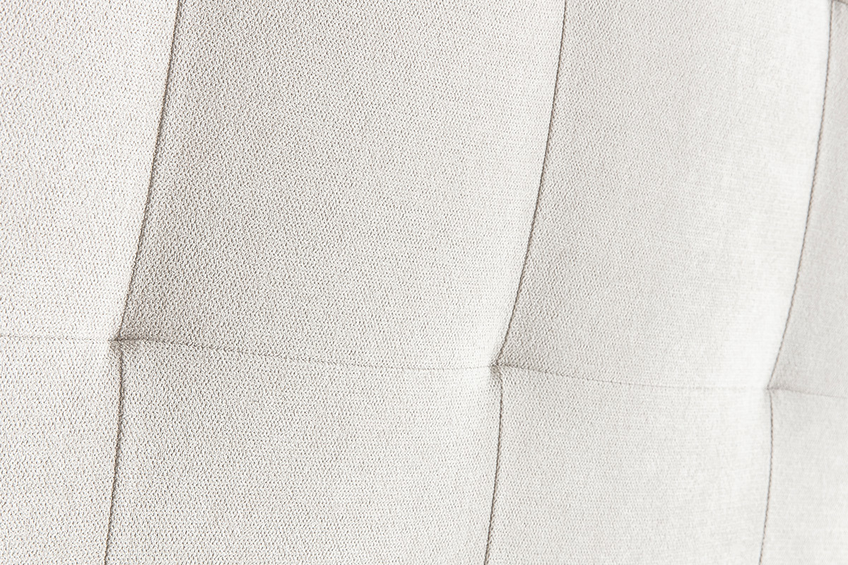 T�te de lit capitonn�e en tissu beige clair naturel L160 cm HALCIONA