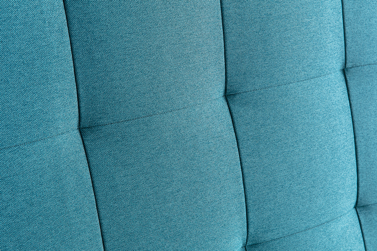 T�te de lit capitonn�e en tissu bleu canard L140 cm HALCIONA