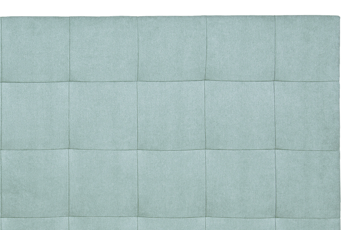 T�te de lit capitonn�e en tissu effet velours vert lagon L160 cm HALCIONA