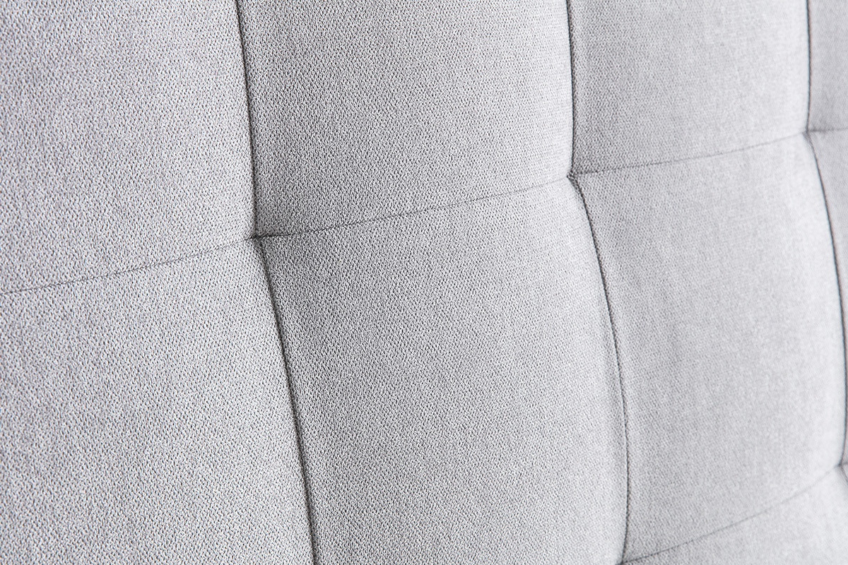 T�te de lit capitonn�e en tissu gris L160 cm HALCIONA