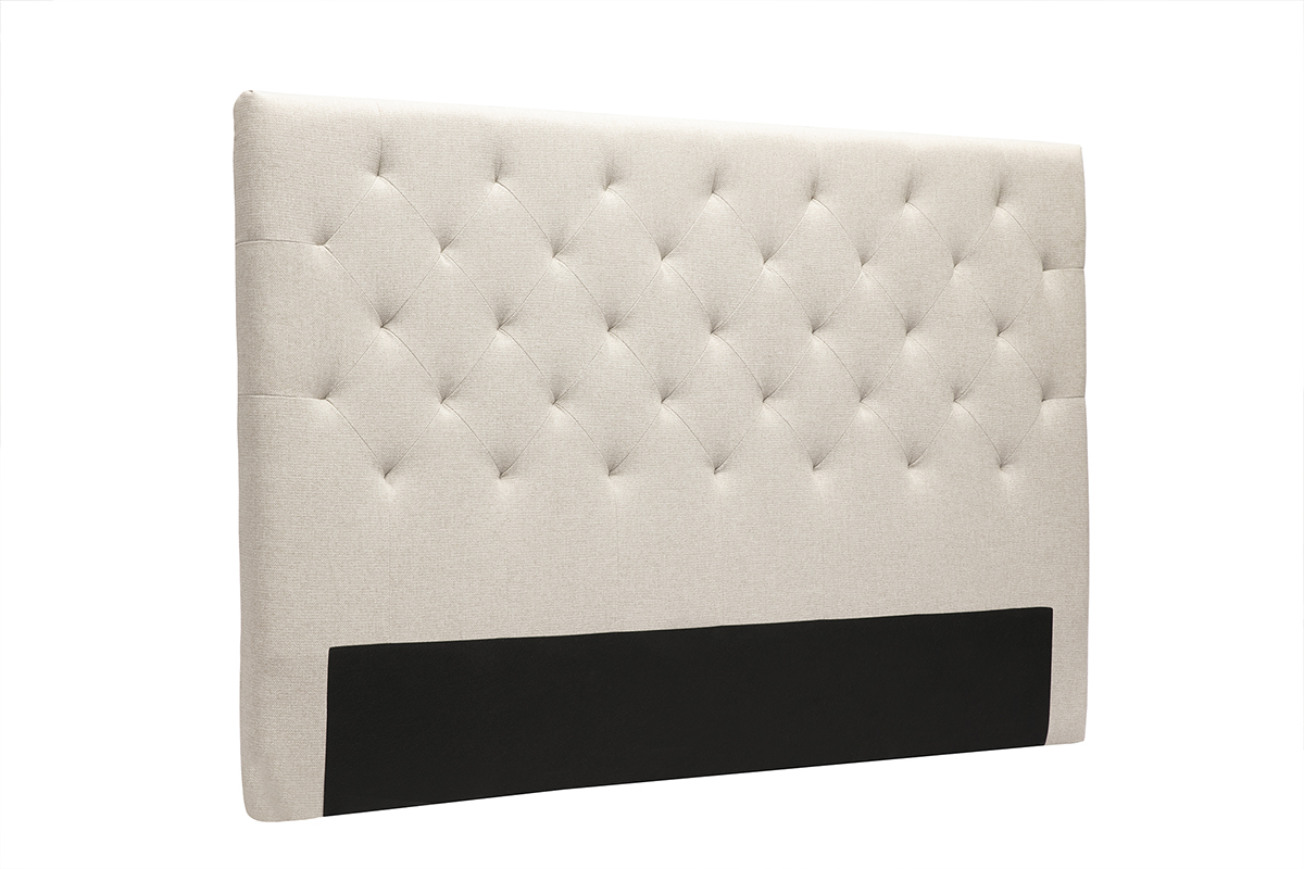 T�te de lit capitonn�e en tissu naturel L160 cm ENGUERRAND