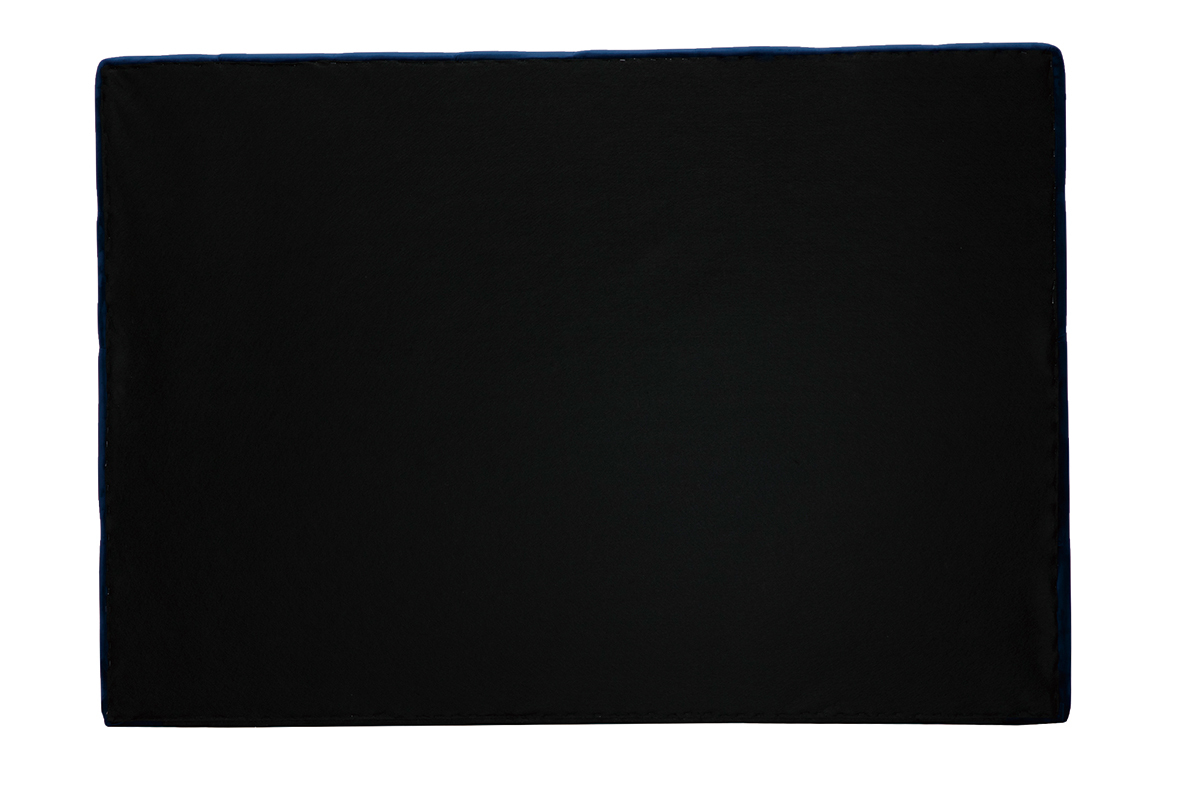 T�te de lit capitonn�e en tissu velours bleu nuit L160 cm ENGUERRAND