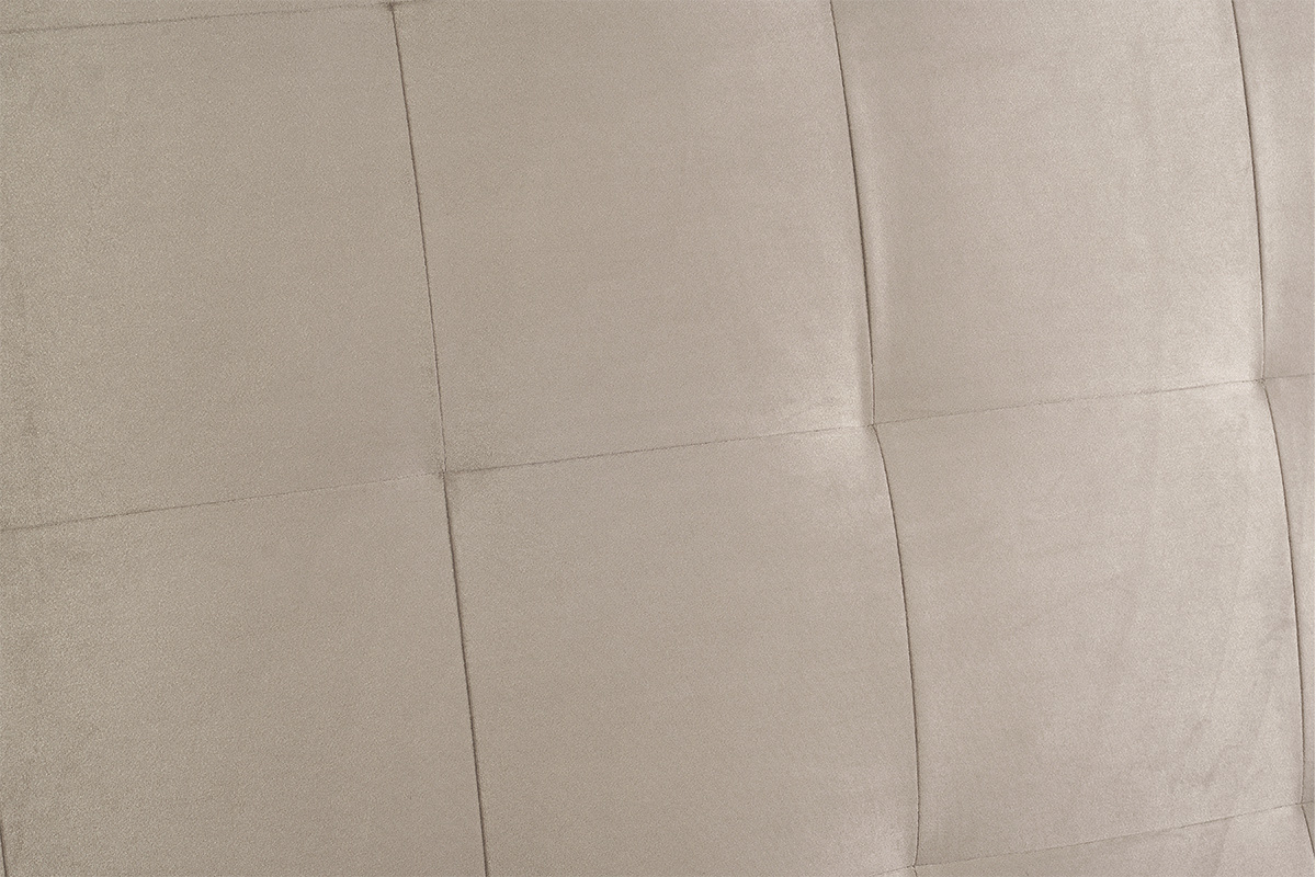T�te de lit capitonn�e en tissu velours taupe L140 cm HALCIONA