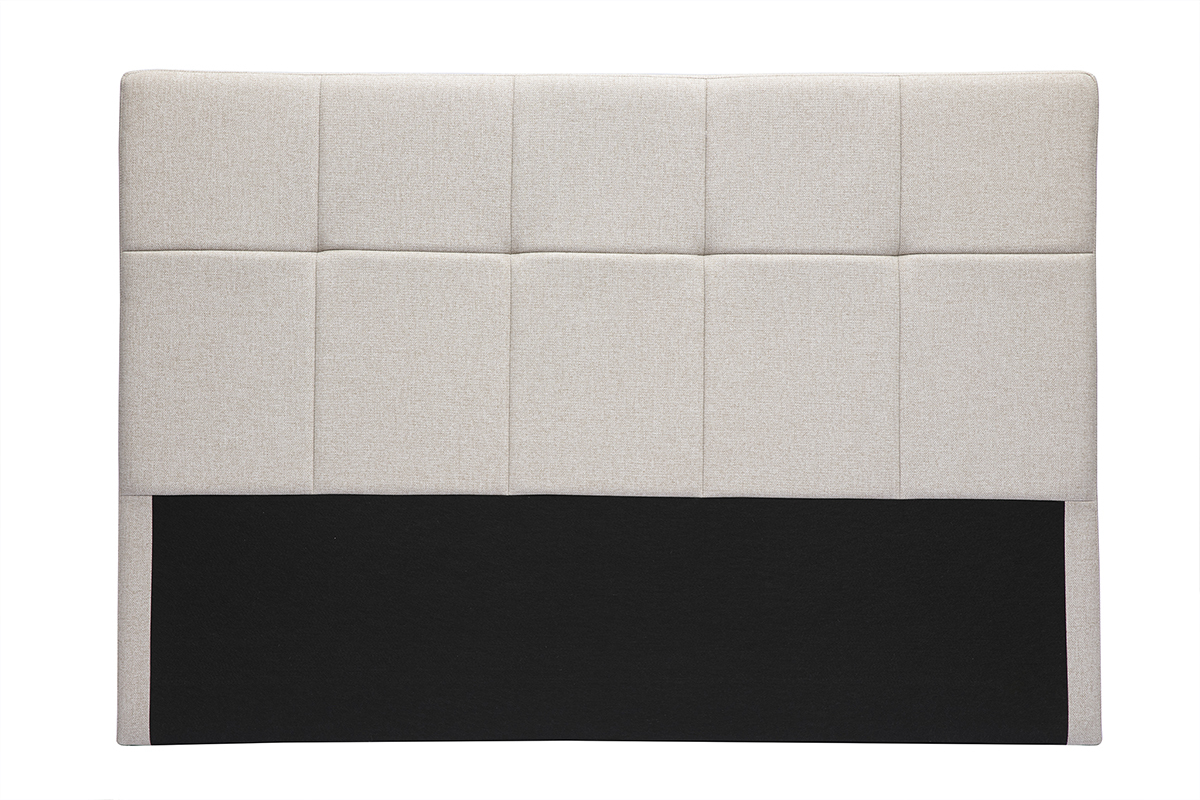 T�te de lit en tissu beige cr�me L160 cm CLOVIS
