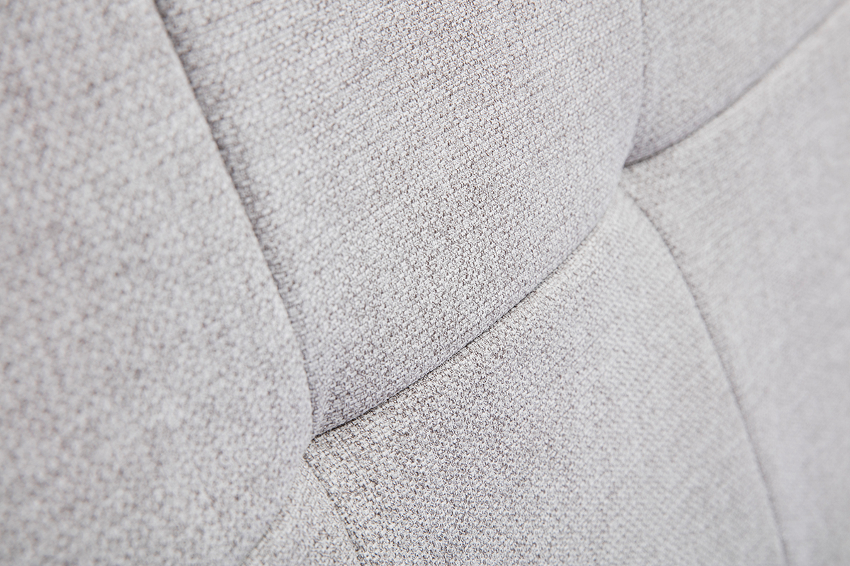 T�te de lit en tissu gris L170 cm SUKA