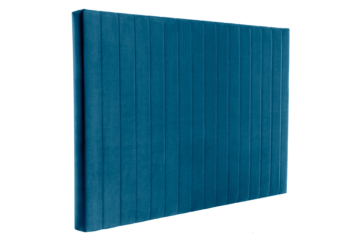 T�te de lit en tissu velours bleu L170 cm NEHA