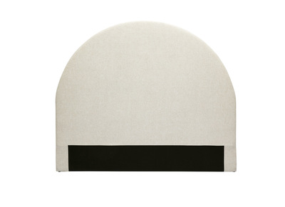 T&ecirc;te de lit ronde en tissu beige L160 cm NAOMY