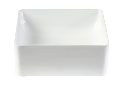 Vasque carr&eacute;e en c&eacute;ramique blanche L30.5 cm CLEMI
