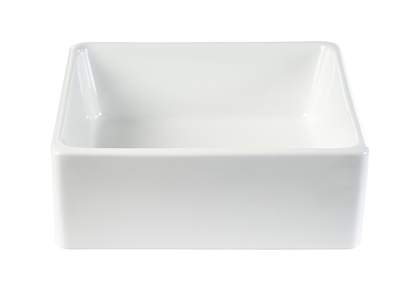 Vasque carr&eacute;e en c&eacute;ramique blanche L39 cm MILA