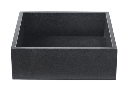 Vasque carr&eacute;e en terrazzo noir L40 cm LOUSSA