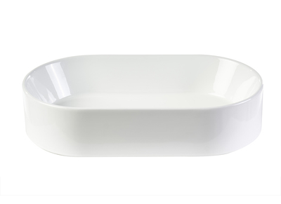 Vasque ovale en c&eacute;ramique blanche L52.5 cm YARA