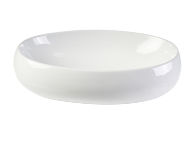 Vasque ovale en c&eacute;ramique blanche L60.5 cm GALEA